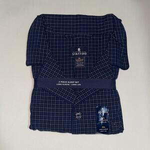 Stafford Wellington long sleeve Blue 2 Piece Sleep Set men’s size 3XL